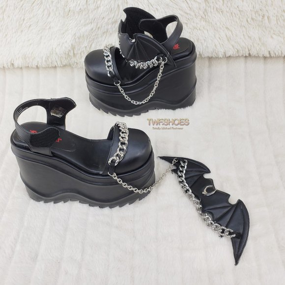 Demonia Shoes - Wave 20 Platform Goth Punk Sandals Bat Closure